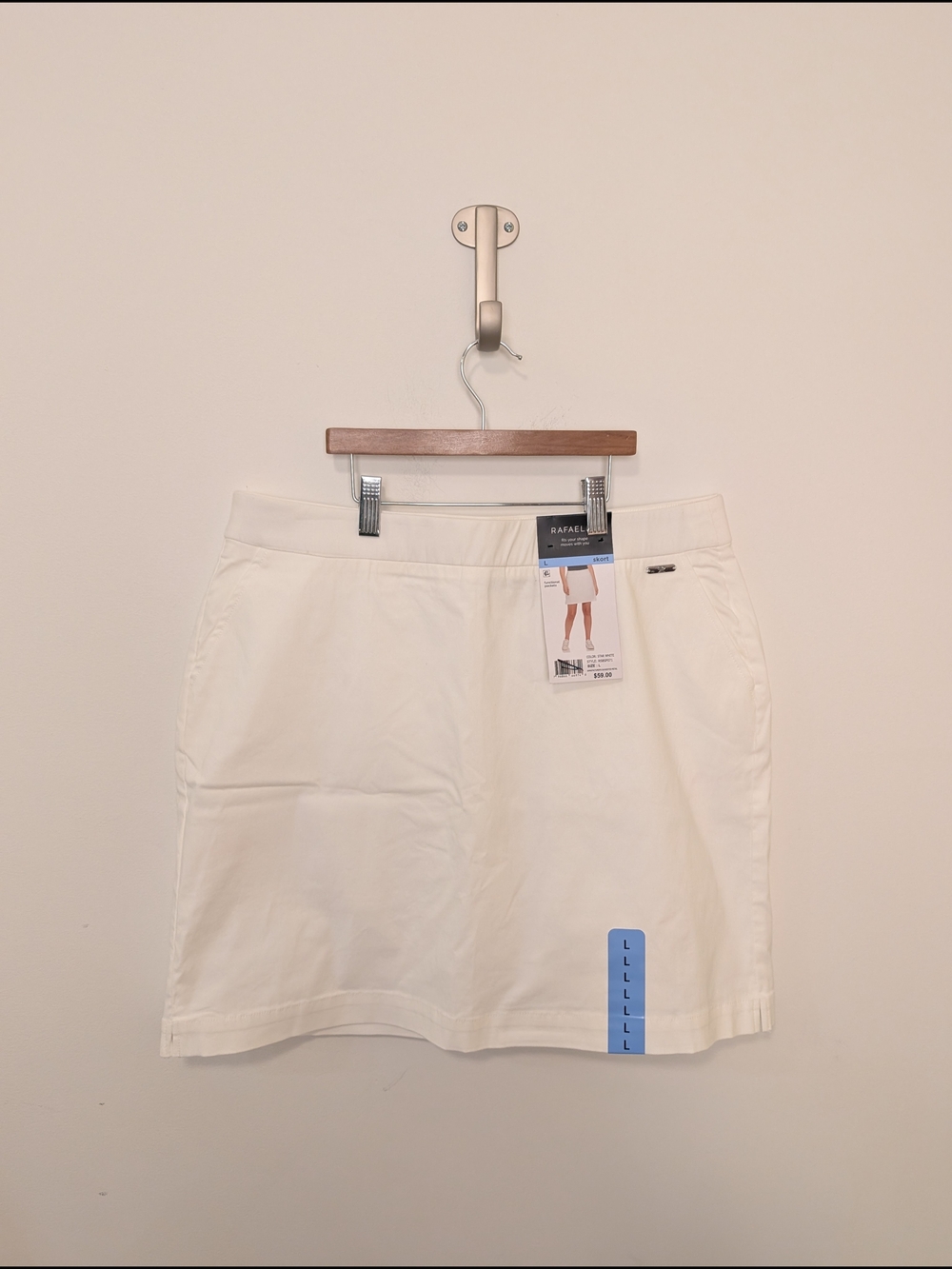 Rafaella Women’s White 19" Skort Size Large With Pockets Golf Walking